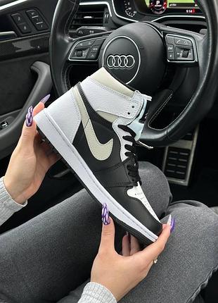 Кросівки nike air jordan 1 high “ 454783-701 white grey ”2 фото