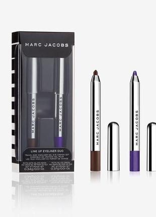 Мини набор карандашей marc jacobs line up eyeliner duo-travel size