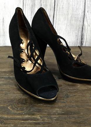 Замшеві босоніжки topshop, чорні