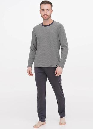 Чоловічий домашній бавовняний костюм графітового кольору chikiss cpm 001