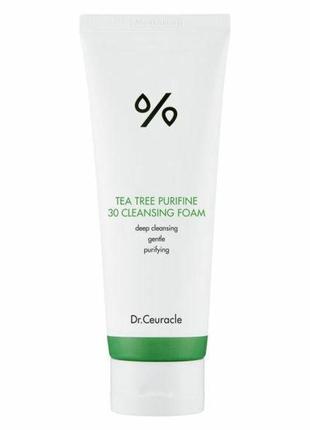 Гель-пінка для вмивання з екстрактом чайного дерева dr. ceuracle tea tree purifine 30 cleansing foam 150 мл