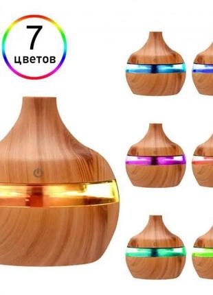Увлажнитель воздуха аромадиффузор hlv air purifier kpy-25s dark wooden с подсветкой. цвет: бежевый