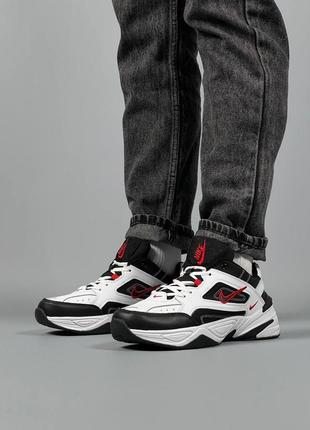 Nike m2k tekno black white red7 фото