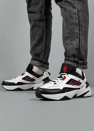 Nike m2k tekno black white red8 фото