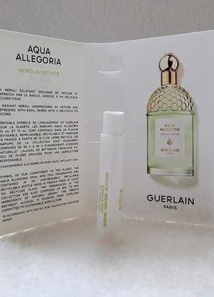 Guerlain aqua allegoria nerolia vetiver💥оригінал мініатюра пробник mini spray 1 мл книжка3 фото