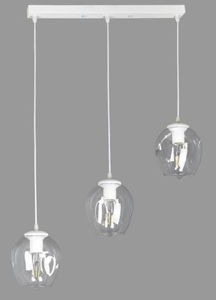 Біла підвісна люстра на 3 молекули (56-pr0231f-3 wh+cl)