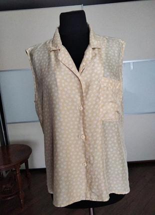 Блуза без рукавів шовк