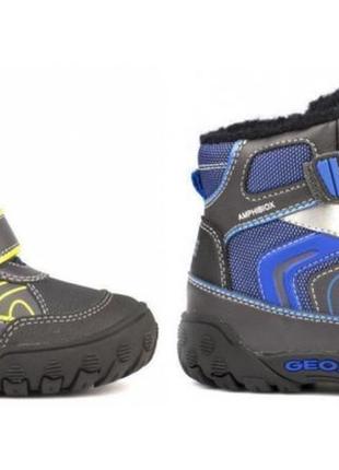 Новые непромокаемые зимние ботинки geox, теплые сапоги мальчику, 19-203 фото
