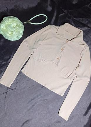 Топ поло трендового рожевого кольору у рубчик, розмір m l дешево недорого