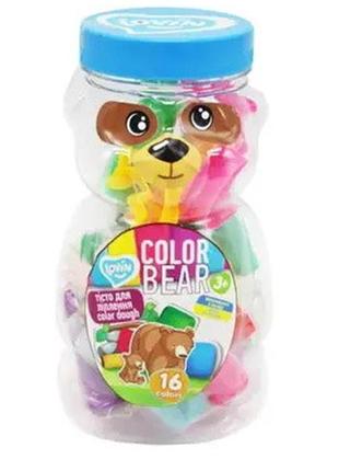 Набір для ліплення з тестом color bear lovin, 16 стиків з тестом, 4 форми, 41185