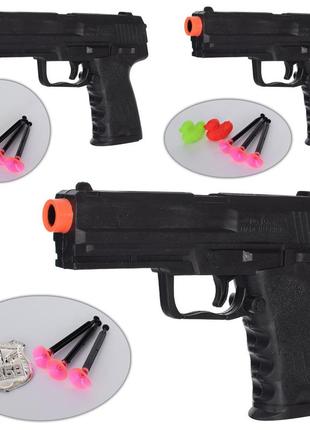Пистолет игрушечный 15,5см, пули-присоски 3шт, 3 вида, 158-4a5-6-7