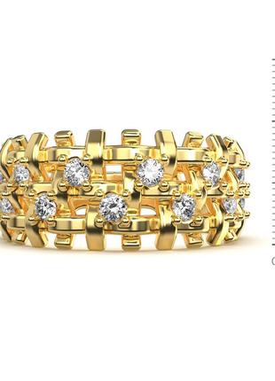 Золотое кольцо с бриллиантами 0,42 карат. красное золото3 фото