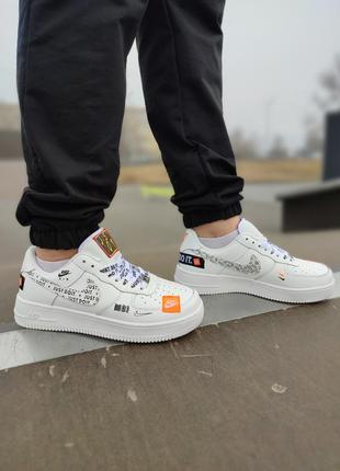 Кроссовки nike air force 1 low just do it white8 фото