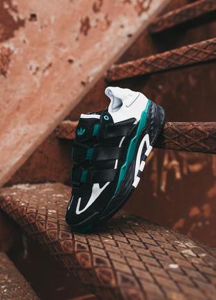 Мужские кроссовки adidas niteball black white green 42-44