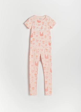 6-8/8-9/10-11/12-13 новий фірмовий піжамний комплект піжама домашній костюм дівчинці квіти reserved