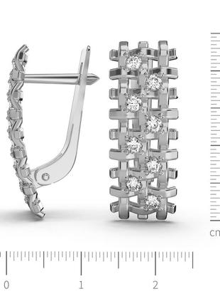 Золоті сережки з діамантами 0,48 карат. біле золото3 фото