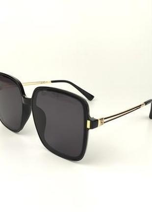 Солнцезащитные очки  «amsterdam» с черной роговой оправой и темно-серой линзой1 фото