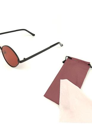 Сонцезахисні окуляри овальної форми «bonny» з чорною металевою оправою і яскраво-червоною лінзою4 фото