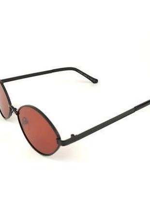 Солнцезащитные очки овальной формы «bonny» с черной металической оправой и ярко-красной линзой3 фото