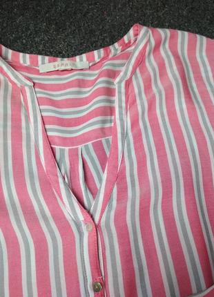 Стильная полосатая блуза рубашка, вискоза,esprit, р. 8-108 фото
