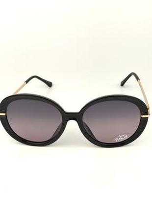 Женские солнцезащитные очки flyby «emma» в черном цвете с линзой розово-зеленый градиент3 фото