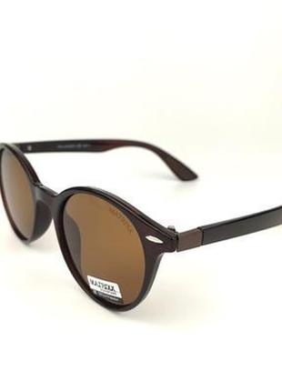 Солнцезащитные очки «stone» c коричневой роговой оправой и коричневой линзой3 фото