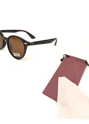 Солнцезащитные очки «stone» c коричневой роговой оправой и коричневой линзой4 фото
