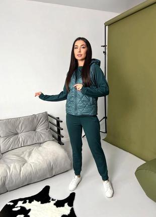 Комплект тройка: спортивный костюм + жилетка