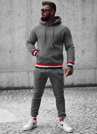 Повсякденні чоловічі спортивні костюми / сірий спорт костюм на весну - осінь