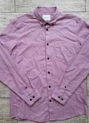 Стильна темно рожева сорочка vailent нагрудним кишенею розмір l