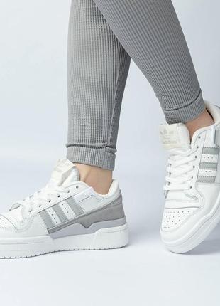 Кросівки adidas forum low біло-сріблясті оригінальна якість стильні, гарні 36, 37, 38, 39, 40