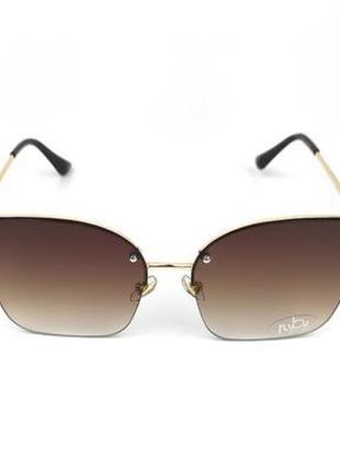 Солнцезащитные очки flyby «kitty.light» с коричневой металической оправой и градиентной коричневой линзой