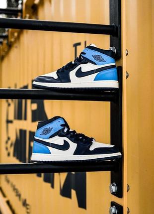 Кросівки nike air jordan 1 retro blue pink