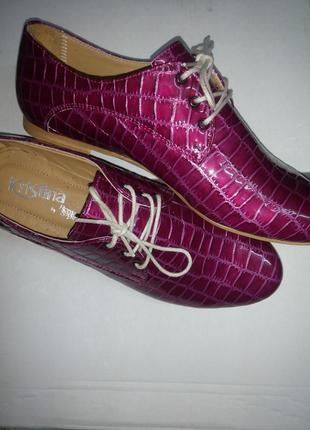 Туфли натуральная кожа цвет под фуксия