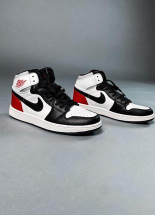 Кроссовки nike air jordan 1 retro white grey black red