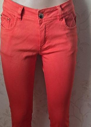 Стильные женские джинсы, джинсы с пуговицами, штаны коттоновые, коралловые джинсы5 фото