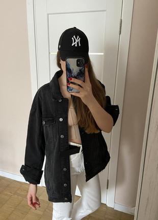 Джинсова куртка zara оверсайз джинсовка джинсовая куртка
