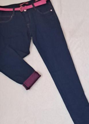 Стильные женские джинсы, деним, джинсы норма, джинсы батал, джинсы с розовыми вставками, коттоновые джинсы2 фото