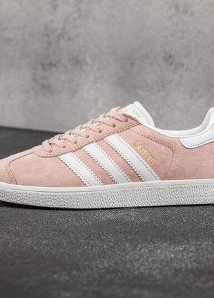 Женские кроссовки adidas gazelle vapour pink white (адидас газели розовые 39,3 фото