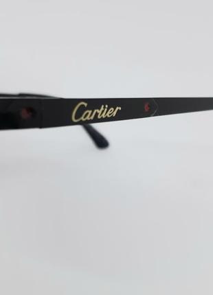 Очки в стиле cartier мужские солнцезащитные черные матовые поляризированые10 фото