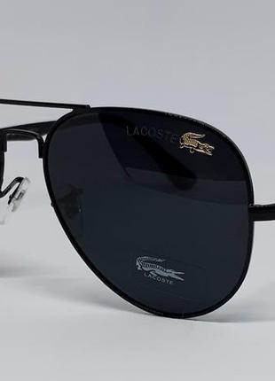 Окуляри в стилі lacoste чоловічі сонцезахисні окуляри каплі чорні поляризовані оригінал в чорному металі на флексах