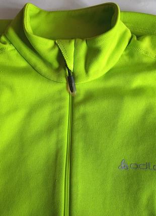 Женская термо куртка джемпер-odlo besso fleece half zip lime1 фото