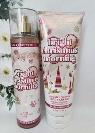 Набор мист + крем для тела bright christmas morning от bath and body works1 фото