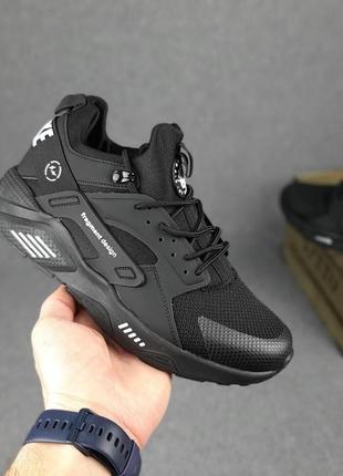 Чоловічі літні кросівки nike huarache чорні модні кросівки найк хуарачі чудової якості