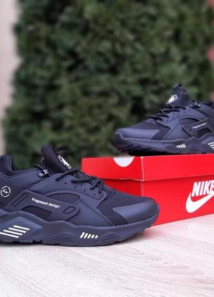 Чоловічі літні кросівки nike huarache чорні модні кросівки найк хуарачі чудової якості4 фото