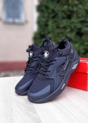 Чоловічі літні кросівки nike huarache чорні модні кросівки найк хуарачі чудової якості5 фото