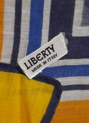 Брендовый винтажный 100% хлопок платок от liberty made in italy, обшитый вручную4 фото