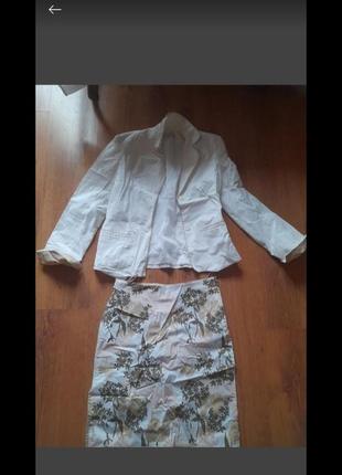 Костюм, жакет в юбку, hennes, винтаж,s/m.