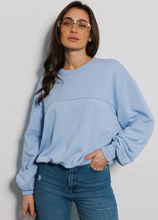 Жіночий світшот oversize  з вирізом на спині 42-50 р.🐳🔷🌐