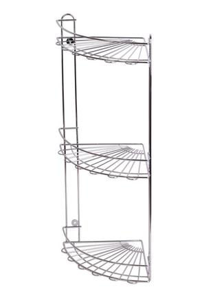Полка 3-ярусная угловая  хромированная besser km-0184